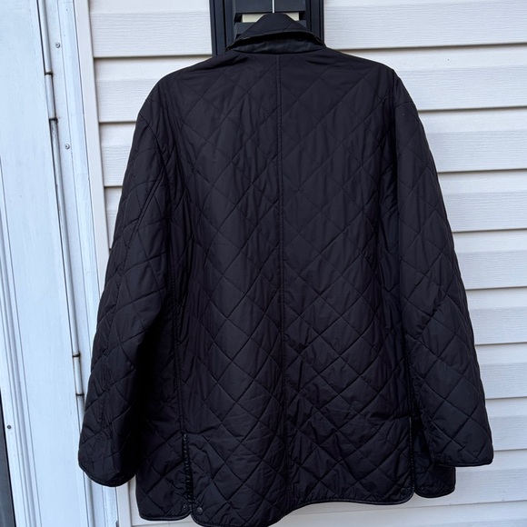 Burberry London Ladies/Men’s Nova Check Black Leather Trim Snap Buttons Jacket-L - Picture 11 of 15